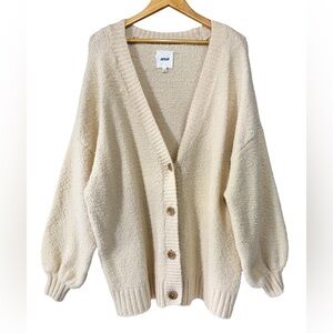 Aerie Cream Oversized Button-Front Cardigan Sweater |Women’s L